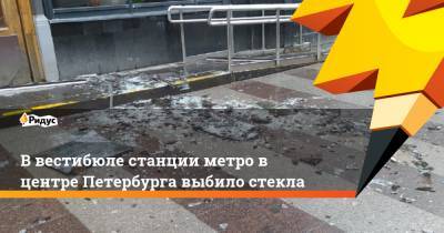 В вестибюле станции метро в центре Петербурга выбило стекла