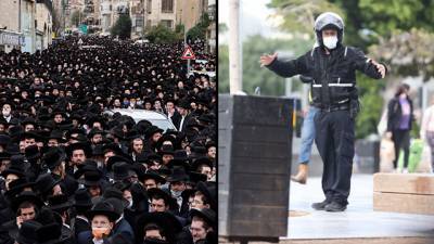 Двойные стандарты: толпа ортодоксов в Иерусалиме, полиция разгоняет одиночек в Тель-Авиве