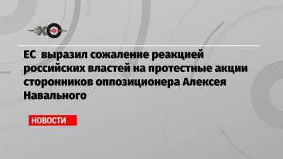 ЕС выразил сожаление реакцией российских властей на протестные акции сторонников оппозиционера Алексея Навального