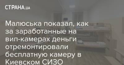 Малюська показал, как за заработанные на вип-камерах деньги отремонтировали бесплатную камеру в Киевском СИЗО