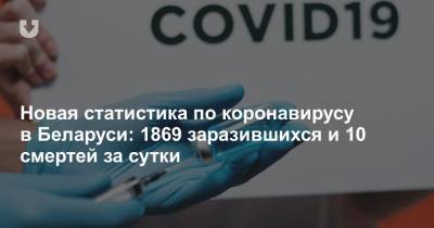 Новая статистика по коронавирусу в Беларуси: 1869 заразившихся и 10 смертей за сутки
