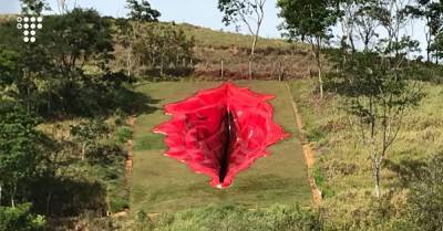 В Бразилии установили 33-метровую художественную инсталляцию в форме вагины. Ее раскритиковали сторонники действующего президента