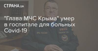 "Глава МЧС Крыма" умер в госпитале для больных Covid-19