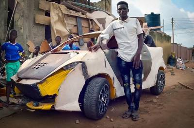 Парень создал самодельный автомобиль за 200 долларов: видео