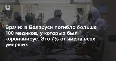 Врачи: в Беларуси погибло больше 100 медиков, у которых был коронавирус. Это 7% от числа всех умерших
