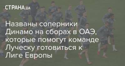 Названы соперники Динамо на сборах в ОАЭ, которые помогут команде Луческу готовиться к Лиге Европы