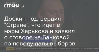 Добкин подтвердил "Стране", что идет в мэры Харькова и заявил о сговоре на Банковой по поводу даты выборов