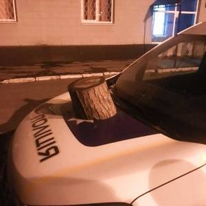 В Запорожье пьяный мужчина бросал камни в окна Заводского отделения полиции. Фото