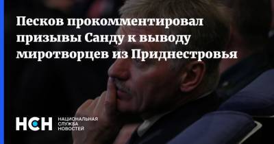 Песков прокомментировал призывы Санду к выводу миротворцев из Приднестровья