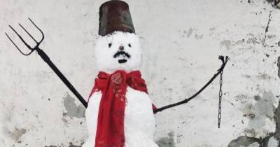 В Беларуси составили протокол на мужчину, слепившего "усатого" снеговика (фото)