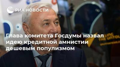 Глава комитета Госдумы назвал идею кредитной амнистии дешевым популизмом