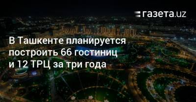 В Ташкенте планируется построить 66 гостиниц и 12 ТРЦ за три года