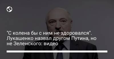 "С колена бы с ним не здоровался". Лукашенко назвал другом Путина, но не Зеленского: видео