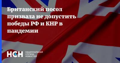 Британский посол призвала не допустить победы РФ и КНР в пандемии