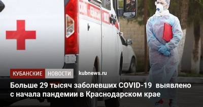 Больше 29 тысяч заболевших COVID-19 выявлено с начала пандемии в Краснодарском крае