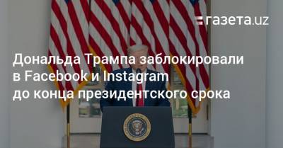 Дональда Трампа заблокировали в Facebook и Instagram до конца президентского срока