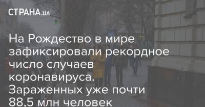 На Рождество в мире зафиксировали рекордное число случаев коронавируса. Зараженных уже почти 88,5 млн человек