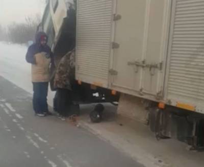 В Кузбассе полицейские помогли замерзающему водителю грузовика