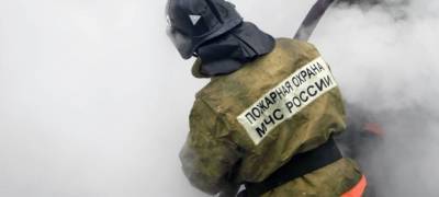 Двенадцать пожарных тушили жилой дом в Петрозаводске