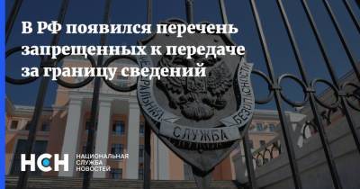 В РФ появился перечень запрещенных к передаче за границу сведений
