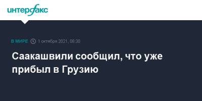 Саакашвили сообщил, что уже прибыл в Грузию