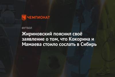 Жириновский пояснил своё заявление о том, что Кокорина и Мамаева стоило сослать в Сибирь