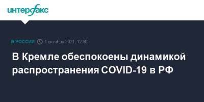 В Кремле обеспокоены динамикой распространения COVID-19 в РФ