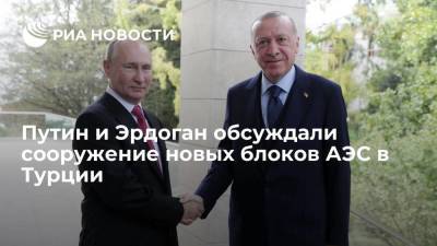 Путин и Эрдоган обсуждали на встрече в Сочи сооружение новых блоков АЭС в Турции