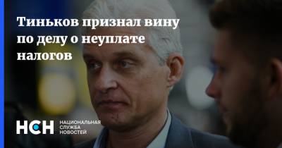 Тиньков признал вину по делу о неуплате налогов