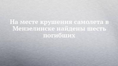 На месте крушения самолета в Мензелинске найдены шесть погибших