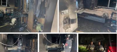 В Петрозаводске 16 пожарных спасли двух человек из горевшего жилого дома (ФОТО)