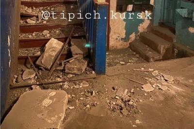 В Курске в подъезде жилого дома на улице Сумской обрушилась плита