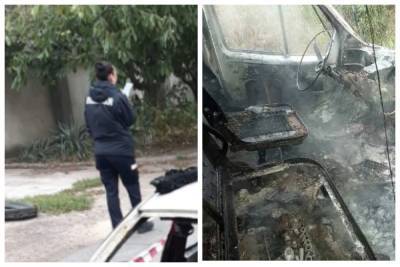 Обгоревшее тело начальника службы безопасности найдено в авто: первые кадры трагедии