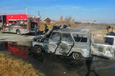 В Курганской области сгорел автомобиль
