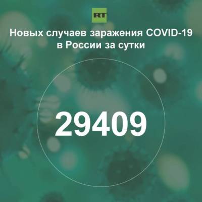За сутки в России выявили 29 409 случаев инфицирования коронавирусом