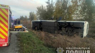В Полтавской области перевернулся пассажирский автобус, есть пострадавшие