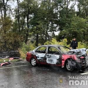 Под Васильевкой после ДТП сгорели два авто: есть жертвы. Видео