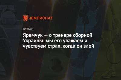 Яремчук — о тренере сборной Украины: мы его уважаем и чувствуем страх, когда он злой