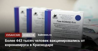 Более 443 тысяч человек вакцинировались от коронавируса в Краснодаре