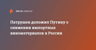 Патрушев доложил Путину о снижении импортных виноматериалов в России