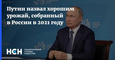 Путин назвал хорошим урожай, собранный в России в 2021 году