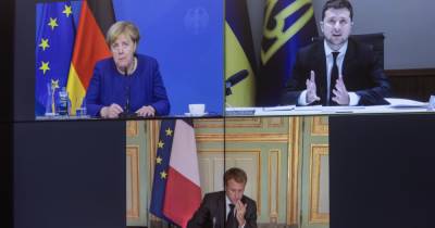 Зеленский провел переговоры с Макроном и Меркель