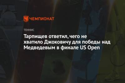 Тарпищев ответил, чего не хватило Джоковичу для победы над Медведевым в финале US Open