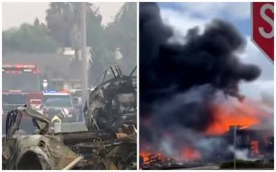 Самолет рухнул недалеко от школы, дома и машины в огне: появились данные о жертвах