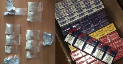 ФОТО. Полиция изъяла в Риге и Юрмале наркотики и контрабандные сигареты
