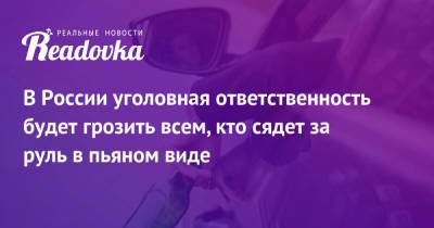 В России уголовная ответственность будет грозить всем, кто сядет за руль в пьяном виде