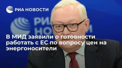 Замглавы МИД Рябков: Москва готова работать с ЕС по вопросу цен на энергоносители