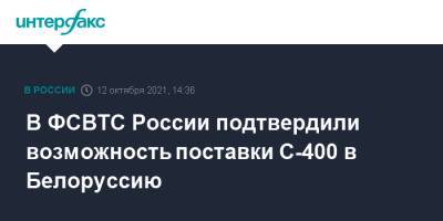 В ФСВТС России подтвердили возможность поставки С-400 в Белоруссию