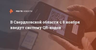 В Свердловской области с 8 ноября введут систему QR-кодов