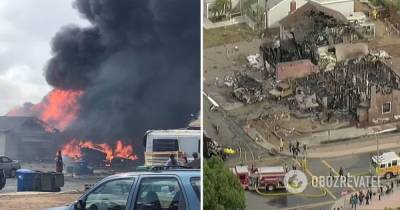 В США упал самолет в жилом районе: 12 домов пострадали, есть погибшие - фото